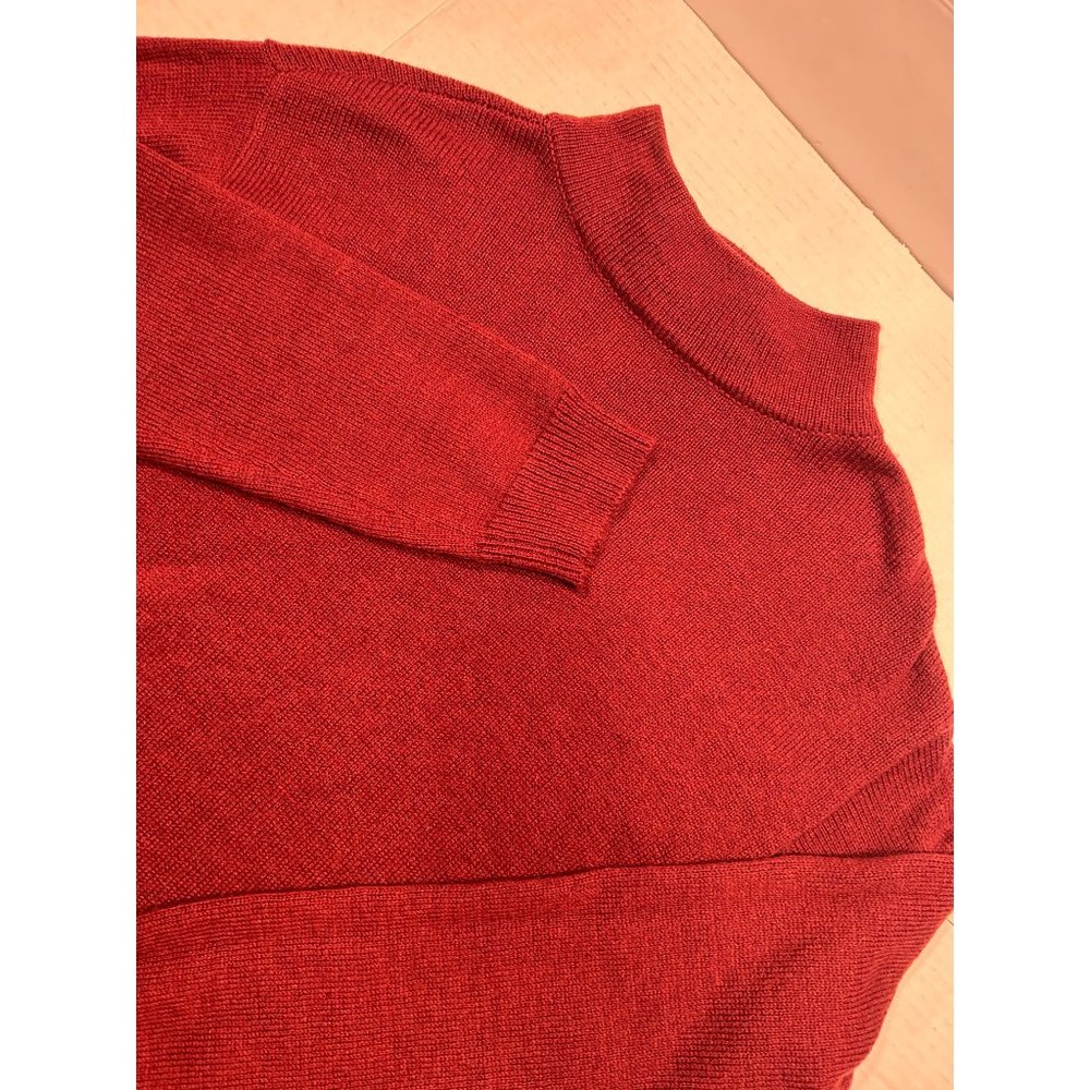 Chicos Womens Mock Turtleneck Sweater size 2 Burgundy Long Sleeves